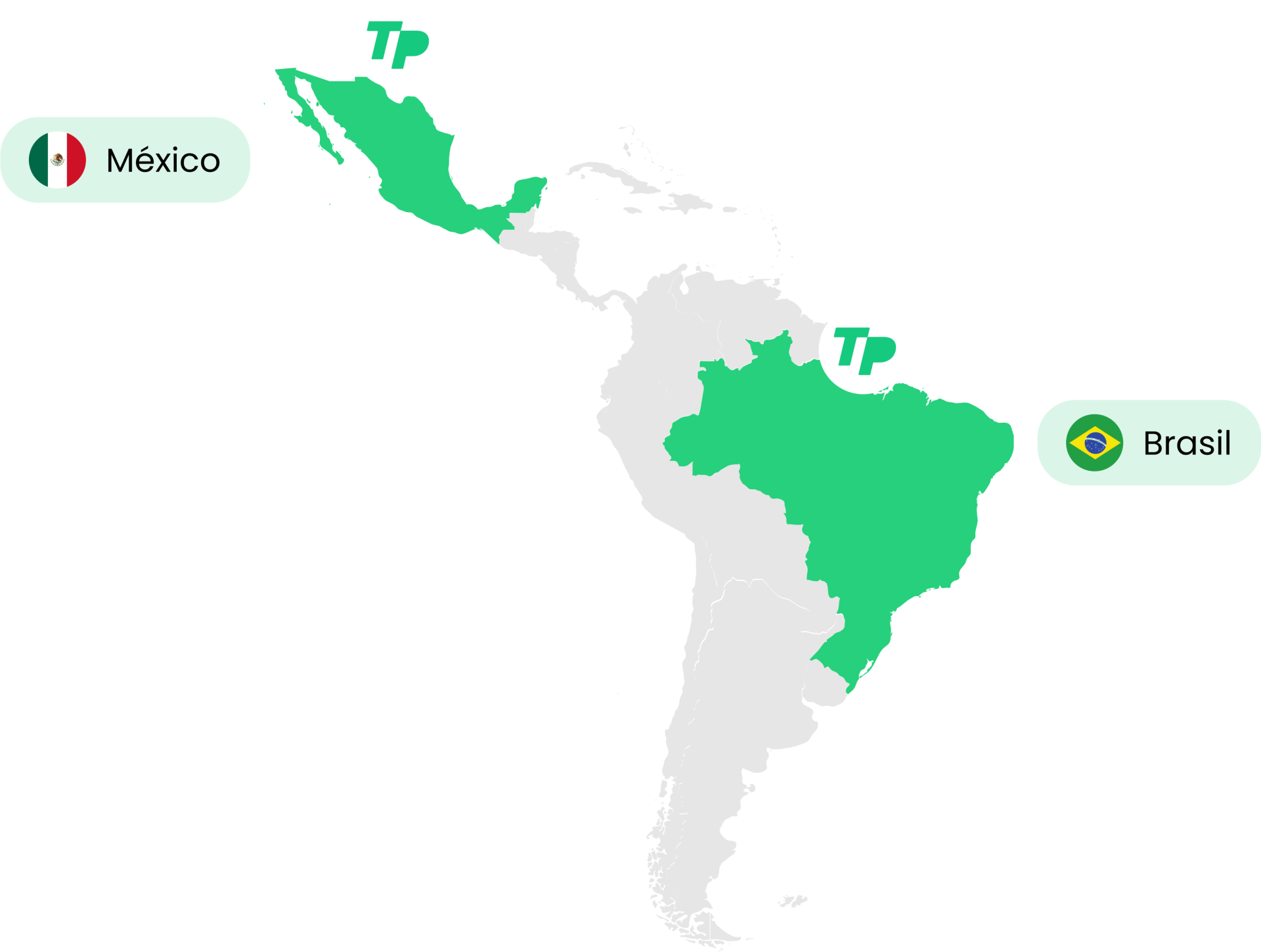 Mapa da TotalPass na América