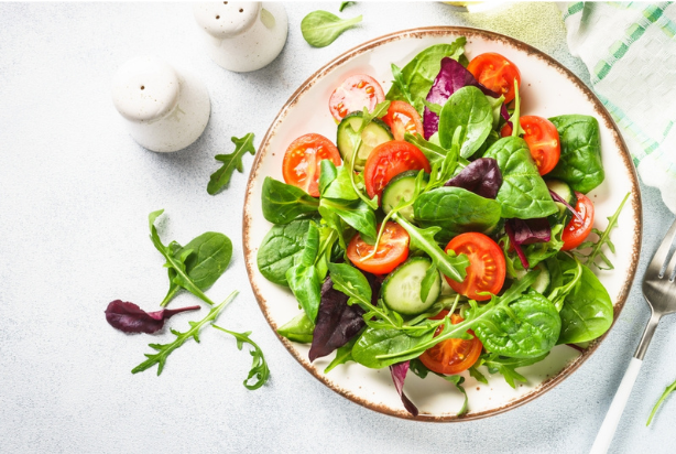 Salada de folhas verdes