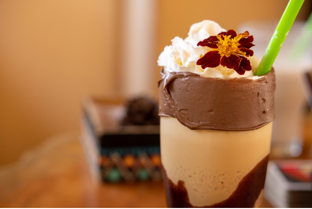 café gelado com creme de avelã