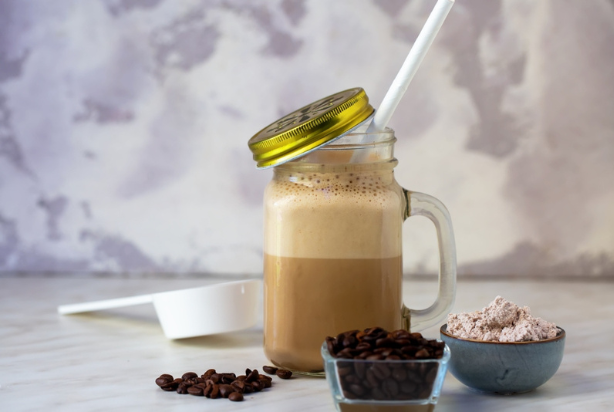 Café gelado com whey