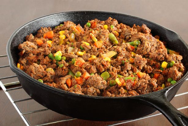 carne moída com vegetais