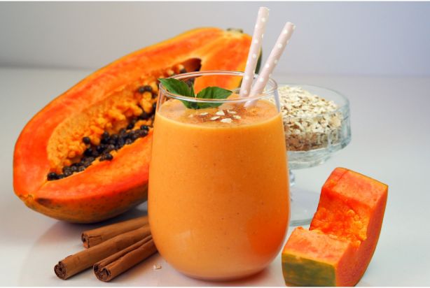 Vitamina de mamão com aveia