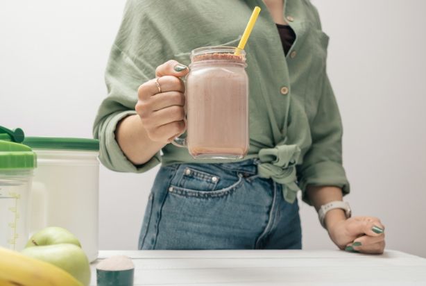 shake proteico de chocolate
