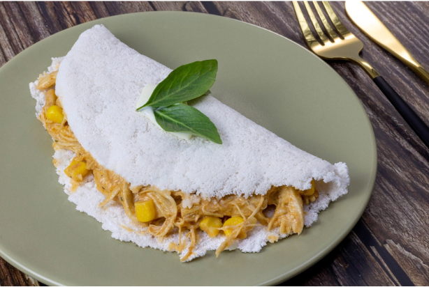 tapioca de frango com chia 