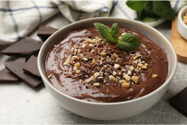 Mousse de chocolate com receita.