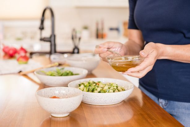 temperar salada com vinagre de maçã