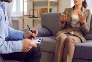 colaboradora cuidando da saúde psicossocial