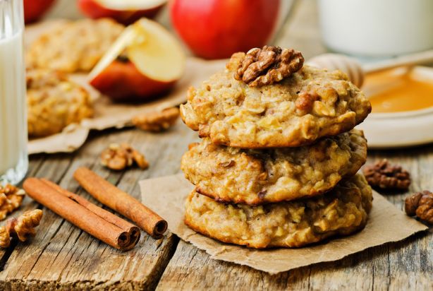 biscoitos de maçã com aveia
