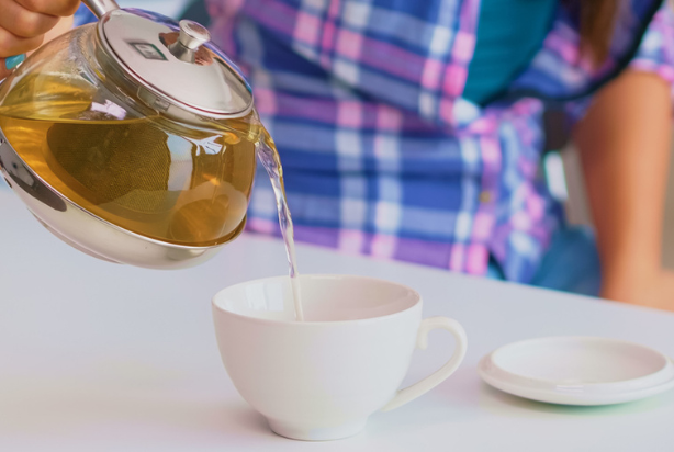 Fazendo chá de espinheira-santa