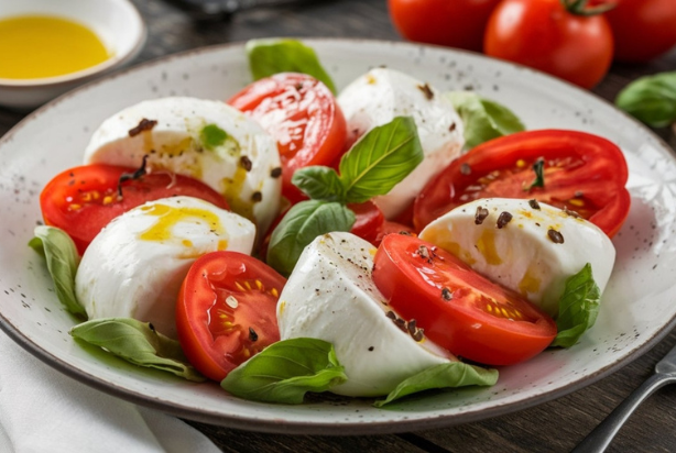 Salada proteica caprese 