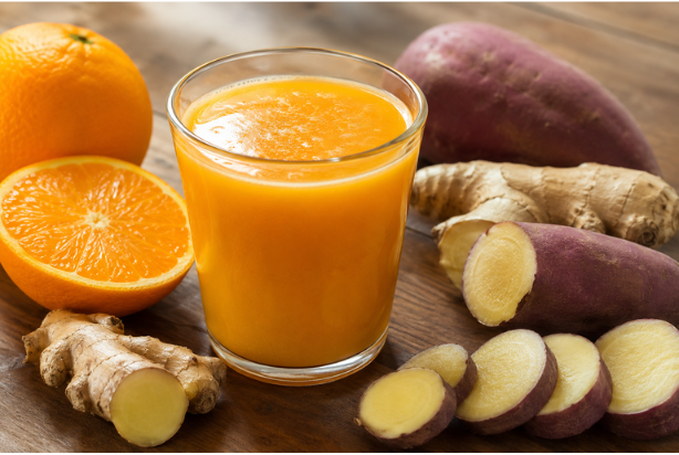 Suco de batata-doce energético