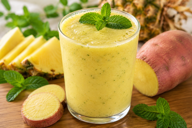 Suco de batata-doce refrescante