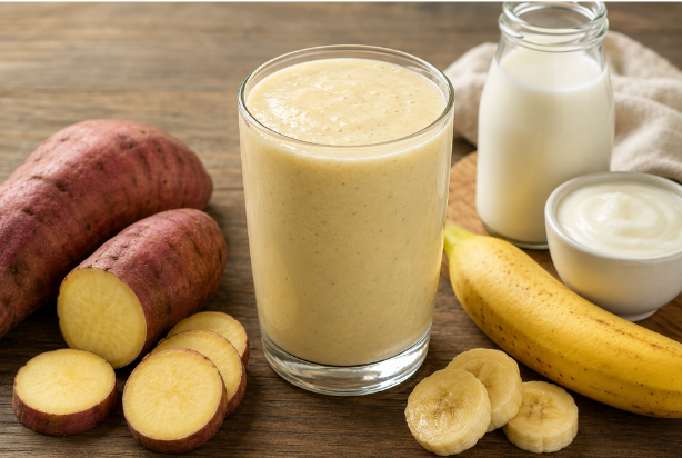 Suco de batata-doce com vitamina