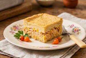 fatia de torta de frango