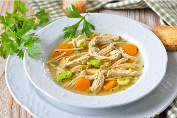 Sopa proteica com frango