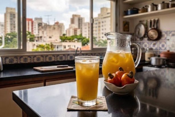 Jarra com suco de caju